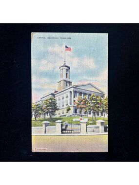 Vintage Postcard 1940s Dixie State Capitol Nashville Tennessee Wiles Hood Artist